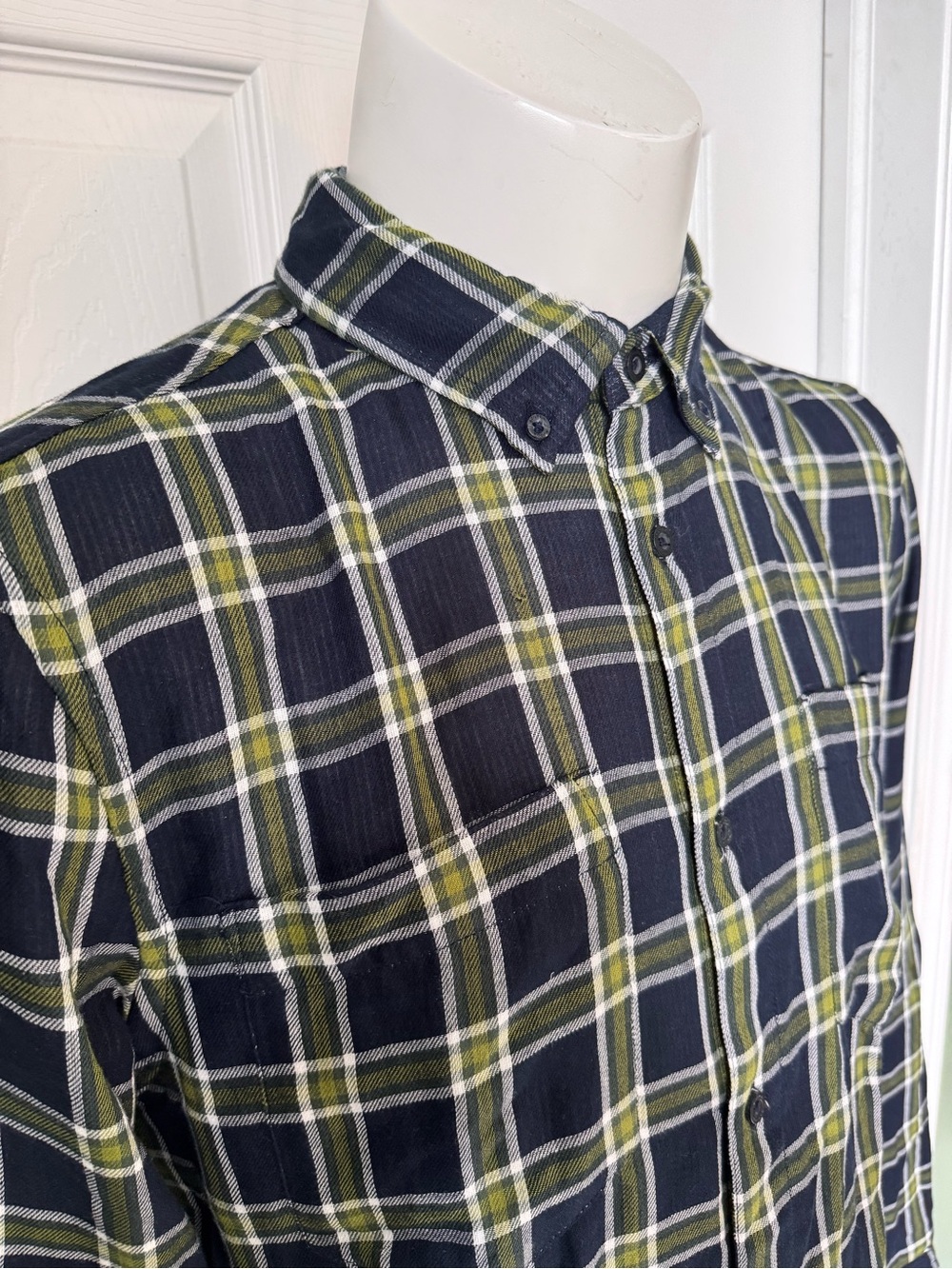 NWT Mens Scotch and Soda Cotton Plaid Flannel Button Up Shirt Size Large NEW